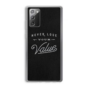 CaseCompany Never lose your value: Samsung Galaxy Note 20 / Note 20 5G Transparant Hoesje