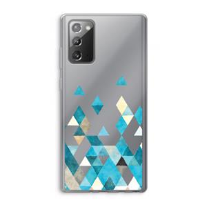 CaseCompany Gekleurde driehoekjes blauw: Samsung Galaxy Note 20 / Note 20 5G Transparant Hoesje