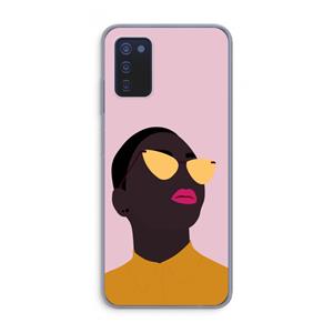 CaseCompany Yellow glasses: Samsung Galaxy A03s Transparant Hoesje