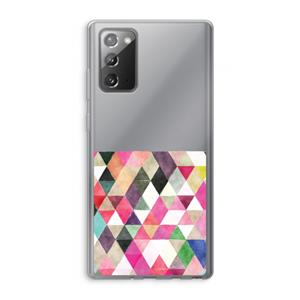 CaseCompany Gekleurde driehoekjes: Samsung Galaxy Note 20 / Note 20 5G Transparant Hoesje