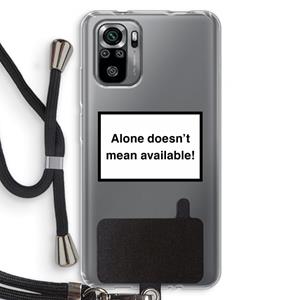 CaseCompany Alone: Xiaomi Redmi Note 10S Transparant Hoesje met koord