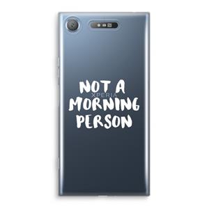 CaseCompany Morning person: Sony Xperia XZ1 Transparant Hoesje