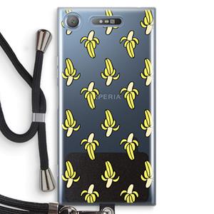 CaseCompany Bananas: Sony Xperia XZ1 Transparant Hoesje met koord