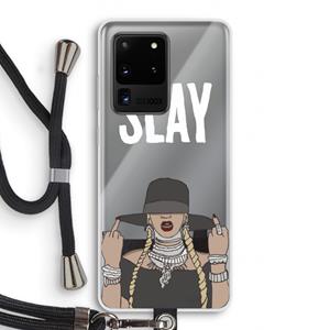 CaseCompany Slay All Day: Samsung Galaxy S20 Ultra Transparant Hoesje met koord