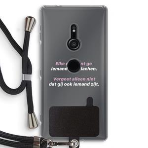 CaseCompany gij zijt ook iemand: Sony Xperia XZ2 Transparant Hoesje met koord