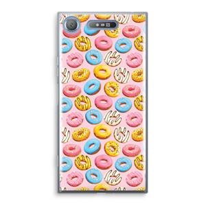 CaseCompany Pink donuts: Sony Xperia XZ1 Transparant Hoesje