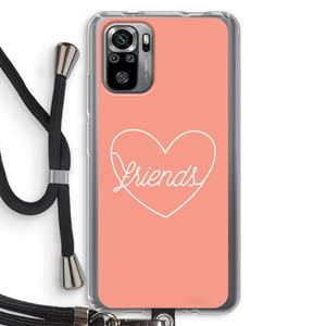 CaseCompany Friends heart: Xiaomi Redmi Note 10S Transparant Hoesje met koord