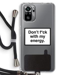 CaseCompany My energy: Xiaomi Redmi Note 10S Transparant Hoesje met koord
