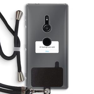CaseCompany Reminder: Sony Xperia XZ2 Transparant Hoesje met koord