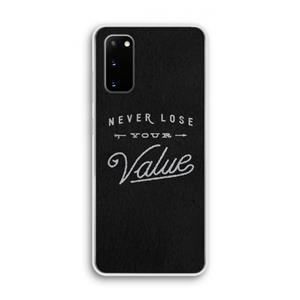 CaseCompany Never lose your value: Samsung Galaxy S20 Transparant Hoesje
