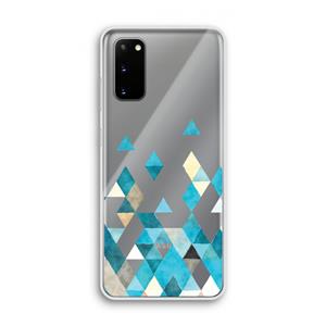 CaseCompany Gekleurde driehoekjes blauw: Samsung Galaxy S20 Transparant Hoesje