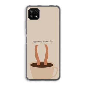CaseCompany Aggressively drinks coffee: Samsung Galaxy A22 5G Transparant Hoesje