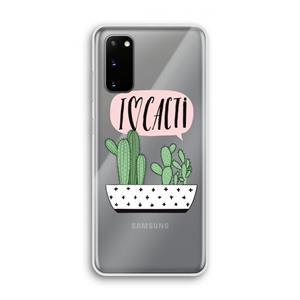CaseCompany I love cacti: Samsung Galaxy S20 Transparant Hoesje