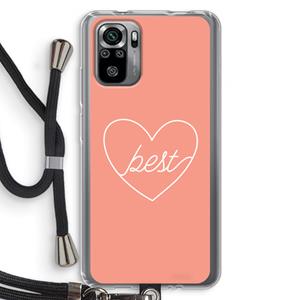 CaseCompany Best heart: Xiaomi Redmi Note 10S Transparant Hoesje met koord