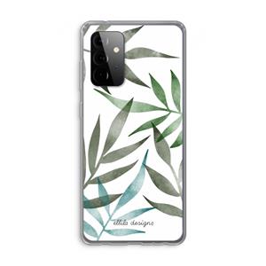 CaseCompany Tropical watercolor leaves: Samsung Galaxy A72 Transparant Hoesje