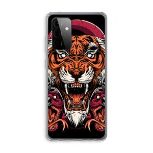 CaseCompany Tiger and Rattlesnakes: Samsung Galaxy A72 Transparant Hoesje