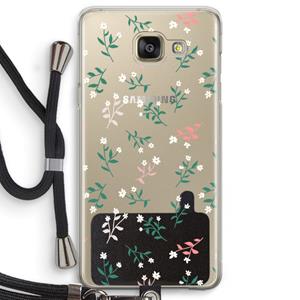 CaseCompany Small white flowers: Samsung Galaxy A5 (2016) Transparant Hoesje met koord