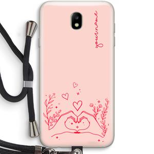 CaseCompany Love is in the air: Samsung Galaxy J7 (2017) Transparant Hoesje met koord