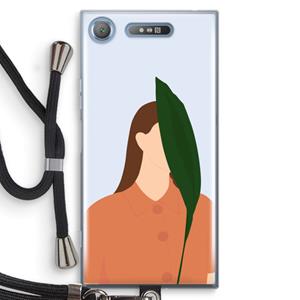 CaseCompany Leaf: Sony Xperia XZ1 Transparant Hoesje met koord
