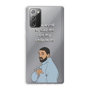 CaseCompany Hotline bling: Samsung Galaxy Note 20 / Note 20 5G Transparant Hoesje