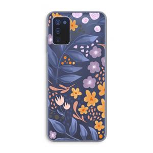 CaseCompany Flowers with blue leaves: Samsung Galaxy A03s Transparant Hoesje