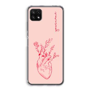 CaseCompany Blooming Heart: Samsung Galaxy A22 5G Transparant Hoesje