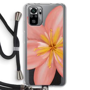 CaseCompany Pink Ellila Flower: Xiaomi Redmi Note 10S Transparant Hoesje met koord