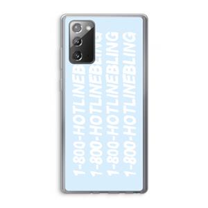 CaseCompany Hotline bling blue: Samsung Galaxy Note 20 / Note 20 5G Transparant Hoesje