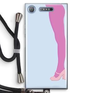 CaseCompany Pink panty: Sony Xperia XZ1 Transparant Hoesje met koord