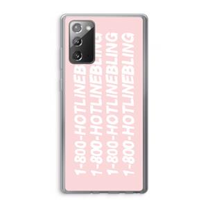 CaseCompany Hotline bling pink: Samsung Galaxy Note 20 / Note 20 5G Transparant Hoesje