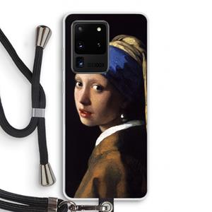 CaseCompany The Pearl Earring: Samsung Galaxy S20 Ultra Transparant Hoesje met koord