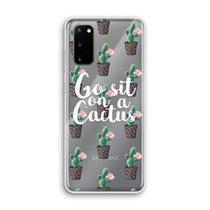 CaseCompany Cactus quote: Samsung Galaxy S20 Transparant Hoesje