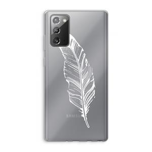 CaseCompany Pluim: Samsung Galaxy Note 20 / Note 20 5G Transparant Hoesje