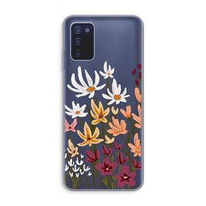 CaseCompany Painted wildflowers: Samsung Galaxy A03s Transparant Hoesje