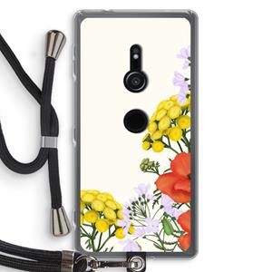 CaseCompany Wilde bloemen: Sony Xperia XZ2 Transparant Hoesje met koord