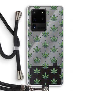 CaseCompany Weed: Samsung Galaxy S20 Ultra Transparant Hoesje met koord