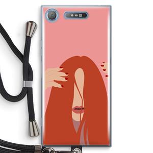 CaseCompany Woke up like this: Sony Xperia XZ1 Transparant Hoesje met koord