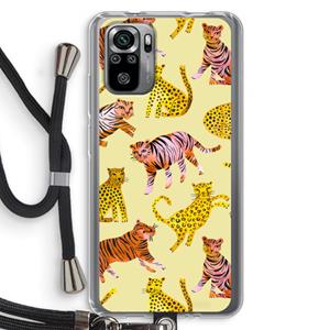 CaseCompany Cute Tigers and Leopards: Xiaomi Redmi Note 10S Transparant Hoesje met koord