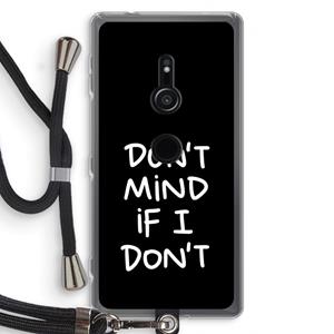 CaseCompany Don't Mind: Sony Xperia XZ2 Transparant Hoesje met koord