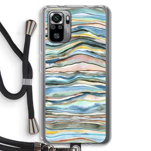 CaseCompany Watercolor Agate: Xiaomi Redmi Note 10S Transparant Hoesje met koord