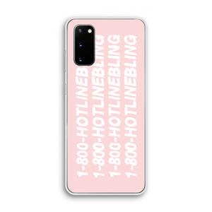 CaseCompany Hotline bling pink: Samsung Galaxy S20 Transparant Hoesje