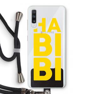 CaseCompany Habibi Blue: Samsung Galaxy A70 Transparant Hoesje met koord