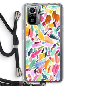 CaseCompany Watercolor Brushstrokes: Xiaomi Redmi Note 10S Transparant Hoesje met koord