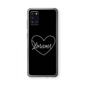 CaseCompany Forever heart black: Samsung Galaxy A31 Transparant Hoesje