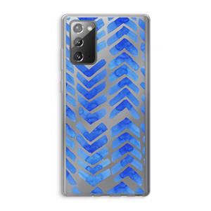 CaseCompany Blauwe pijlen: Samsung Galaxy Note 20 / Note 20 5G Transparant Hoesje