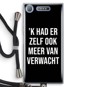 CaseCompany Meer verwacht - Zwart: Sony Xperia XZ1 Transparant Hoesje met koord
