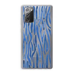 CaseCompany Blauwe nerven: Samsung Galaxy Note 20 / Note 20 5G Transparant Hoesje