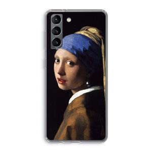 CaseCompany The Pearl Earring: Samsung Galaxy S21 Transparant Hoesje