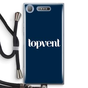 CaseCompany Topvent Navy: Sony Xperia XZ1 Transparant Hoesje met koord