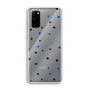 CaseCompany Blauwe stippen: Samsung Galaxy S20 Transparant Hoesje